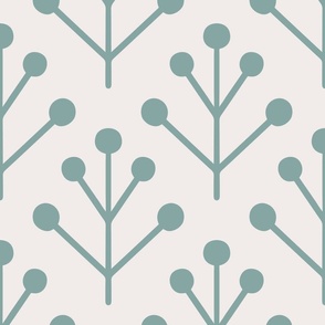 Berry Twig / big scale / light sage green beige two-color geometric minimal graphic repeat