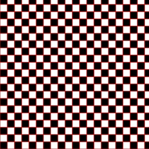 Black and White Checker Pattern with Red Border