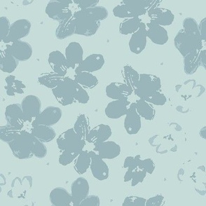 Watercolour Floral Delight - Neutral Teal.