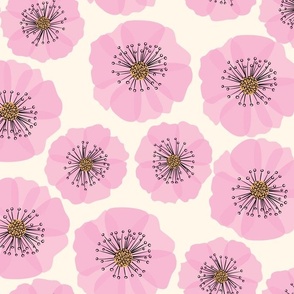 PINK ANEMONE small for fabric