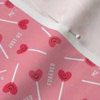 happy face smiley guys lollipop hearts on red - valentines day collection