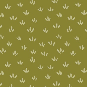 Dark cute grasses - olive and pastel-green // big scale 