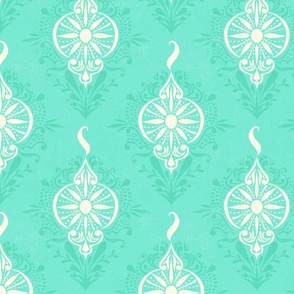 Ornament Damask Mint Green - Large