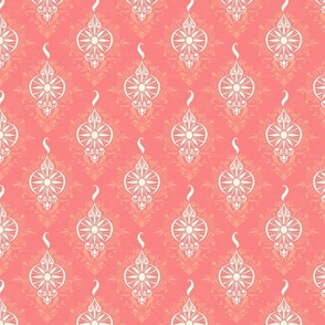 Ornament Damask Coral Pink