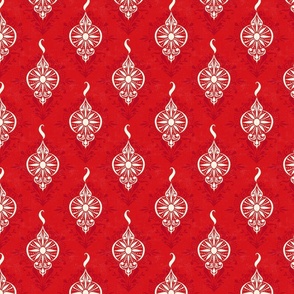 Ornament Damask Holiday Red