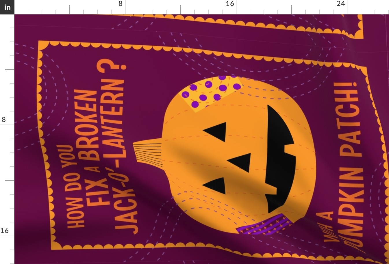 How To Fix a Jack-o-Lantern Tea Towel