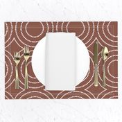 Terracotta brown geometric pattern with circles