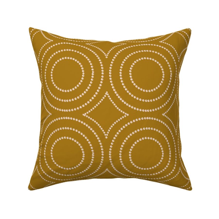 Turmeric yellow concentric circle geometrical pattern