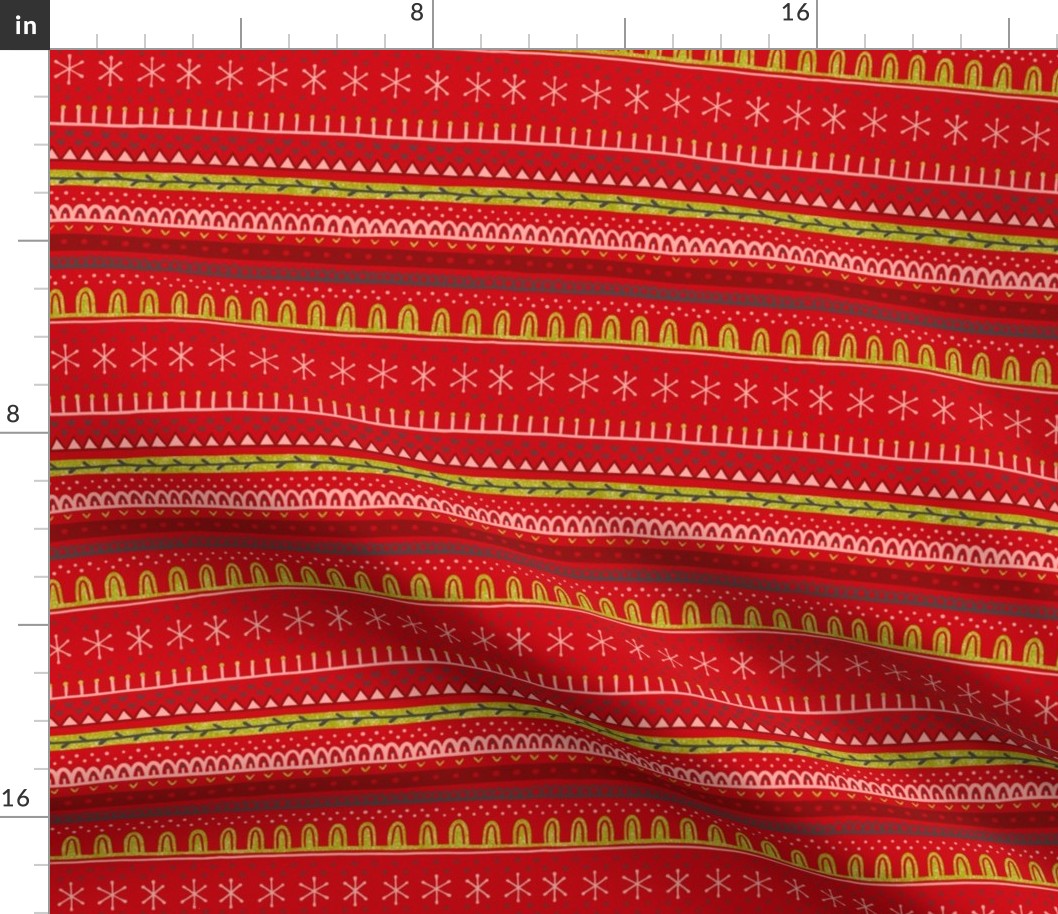 Christmas poppy red knit pattern 6inch retrochristmas2022 