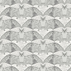 Halloween Bat with spider web black and white