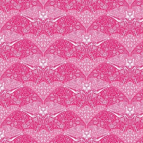 Colorful Floral Halloween bat pink shades
