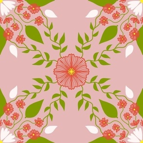Flower tiles,  pink