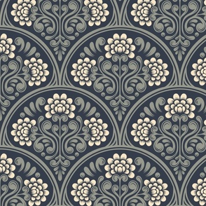 2234 Large - Baroque / Damask floral