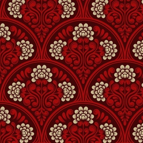 2235 Large - Baroque / Damask floral