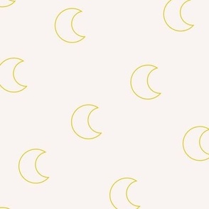 The minimalist dream new moon - delicate baby nursery design bright sunny yellow on ivory