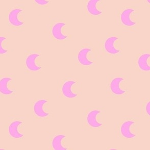 The minimalist nineties neon new moon - groovy baby nursery design pink on soft blush