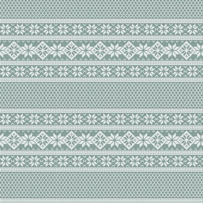 White knitted  Nordic stitches on light blue texture, small