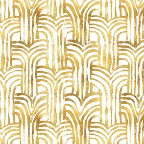 Waterfall - Gold on White