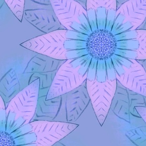 sunflowers in digital lavender colors by rysunki_malunki