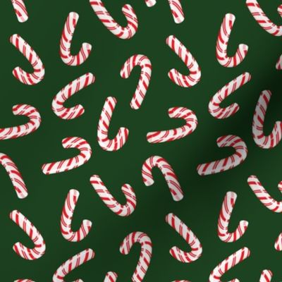 candy canes on dark green - C22