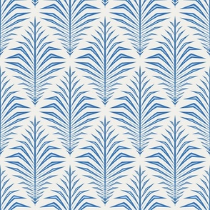 Large Geometric Palm Leaves Cobalt Blue 6in