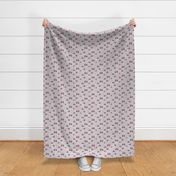 pink construction trucks - grey linen - C22