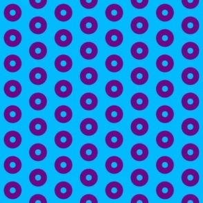 Blue & Purple Donuts Small Scale - 1” Block