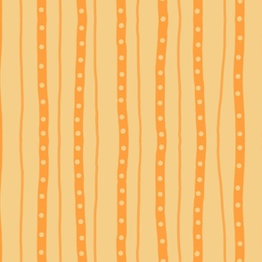 shaky stripes orange on yellow - medium scale 