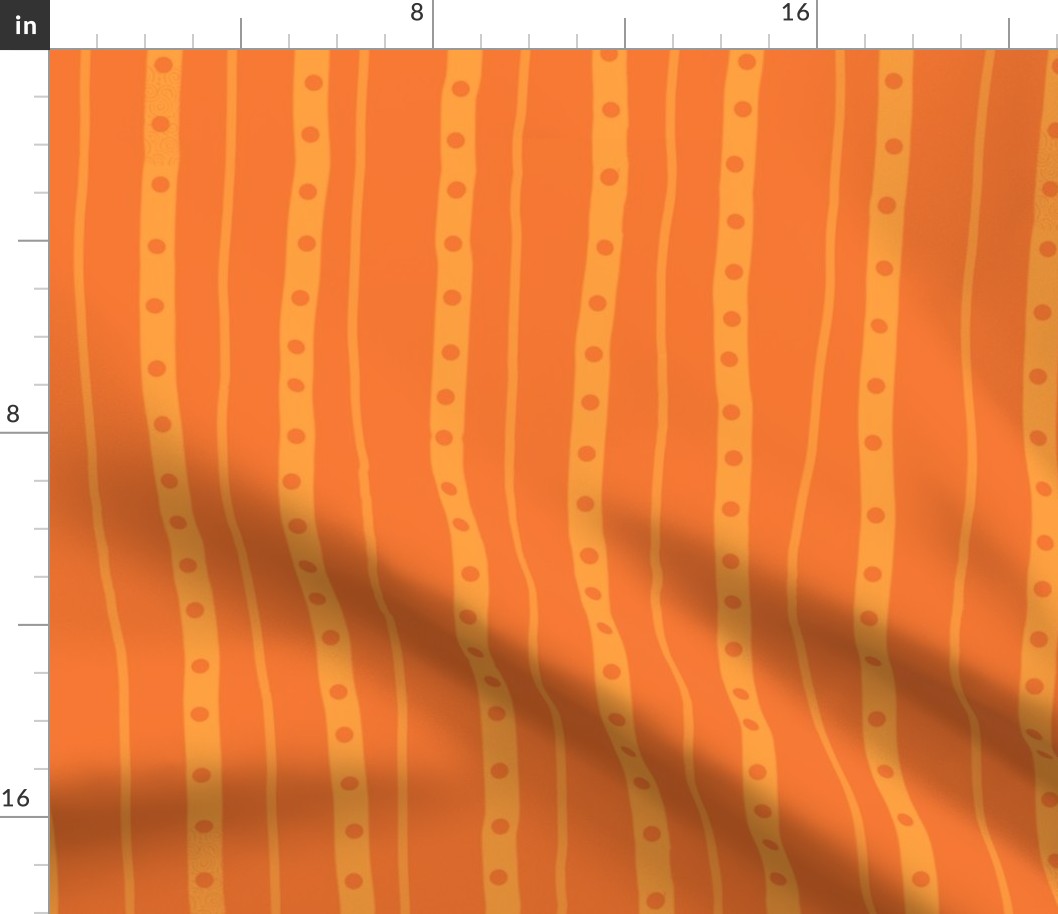 shaky stripes yellow on orange - medium scale 