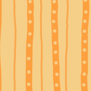 shaky stripes orange on yellow - large scale 