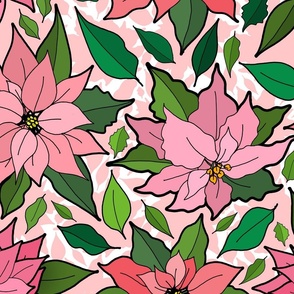 Pink Poinsettias (large scale)  