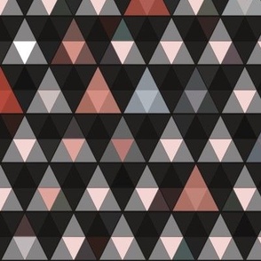 Geometric abstract triangles in black and orange colors