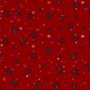 Christmas Snowflake on red background