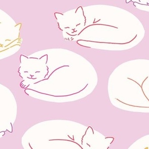 Sleeping Kitties in Lilac