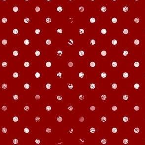 White dots on red background. 
