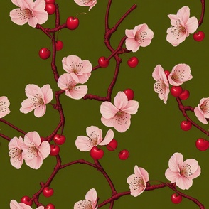 Cherries and cherry blossom