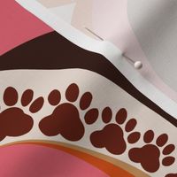 Retro Pink Paw Prints