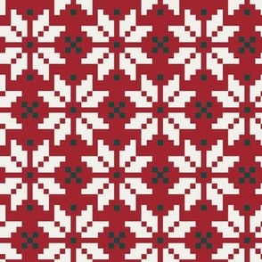 Holiday Snowflake Fair Isle in Red