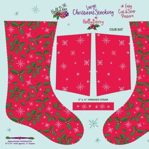 Joyful Large Cut And Sew HollyBerry Christmas Stocking