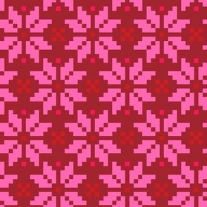 Holiday Snowflake Fair Isle in Slovak Red + Pink