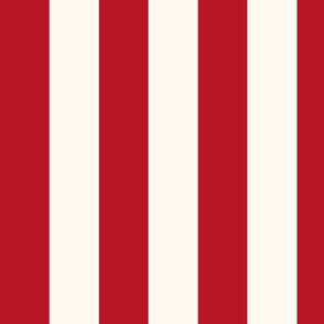 Cabana stripe - Seville red / Christmas Red and Cream - Perfect Stripe - medium m - red candy stripe