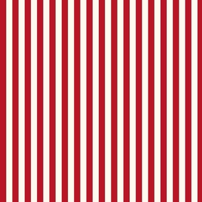 Cabana stripe - Seville red / Christmas Red and Cream - Perfect Stripe - small s - red candy stripe