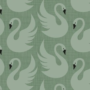 swan green on linen texture