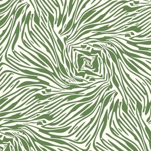 animal swirls in green and white - large scale