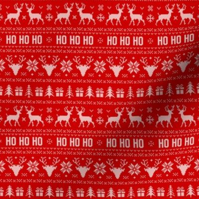 Ho Ho Ho Ugly Christmas Sweater Red - small scale