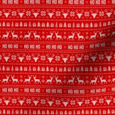 Ho Ho Ho Ugly Christmas Sweater Red - extra small scale