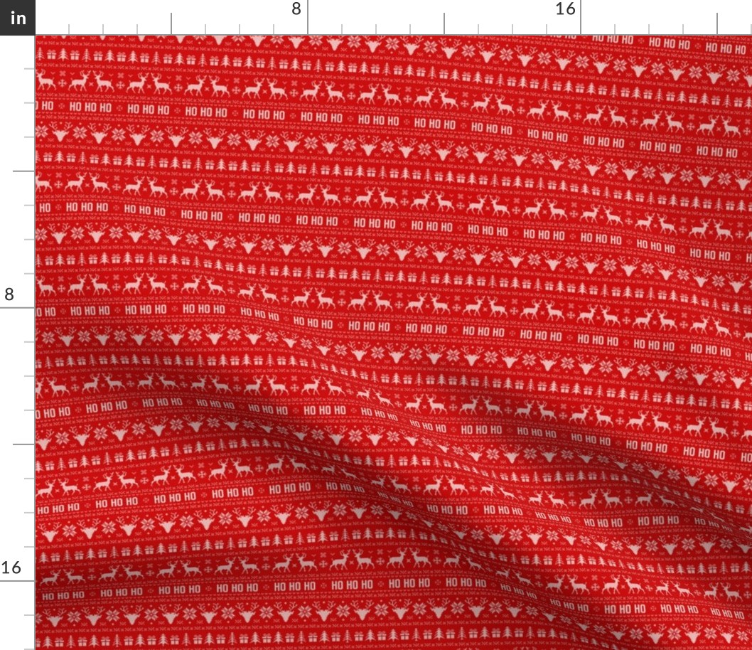 Ho Ho Ho Ugly Christmas Sweater Red - extra small scale