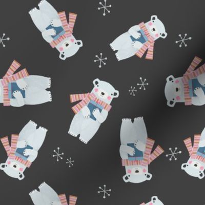 Holiday Polar Bear in Charcoal!