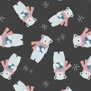 Holiday Polar Bear in Charcoal!