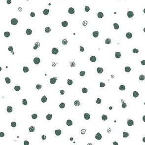 Small Spots Blender - Pine Green on White